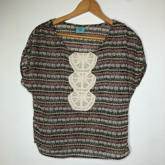 H.I.P Floral Made In USA Polyester Top Size Small‎ - Picture 1 of 10